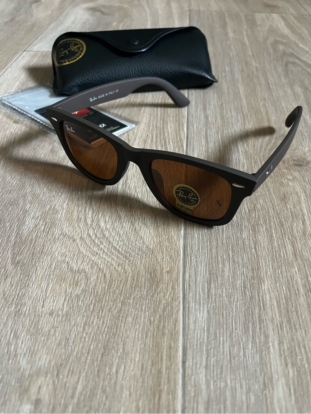 Ray-Ban Matte Brown Frame Sunglasses with Brown Lenses